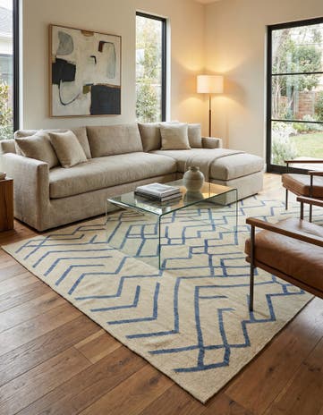 6' 10 x 9' 5 Hand Woven Kilim Modern Wool Rug