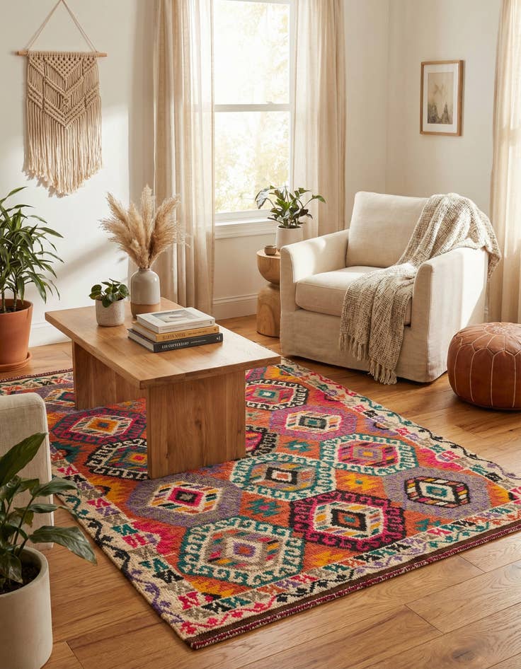 Detail image of 5' x 7' Hand Knotted Darya Wool Rug