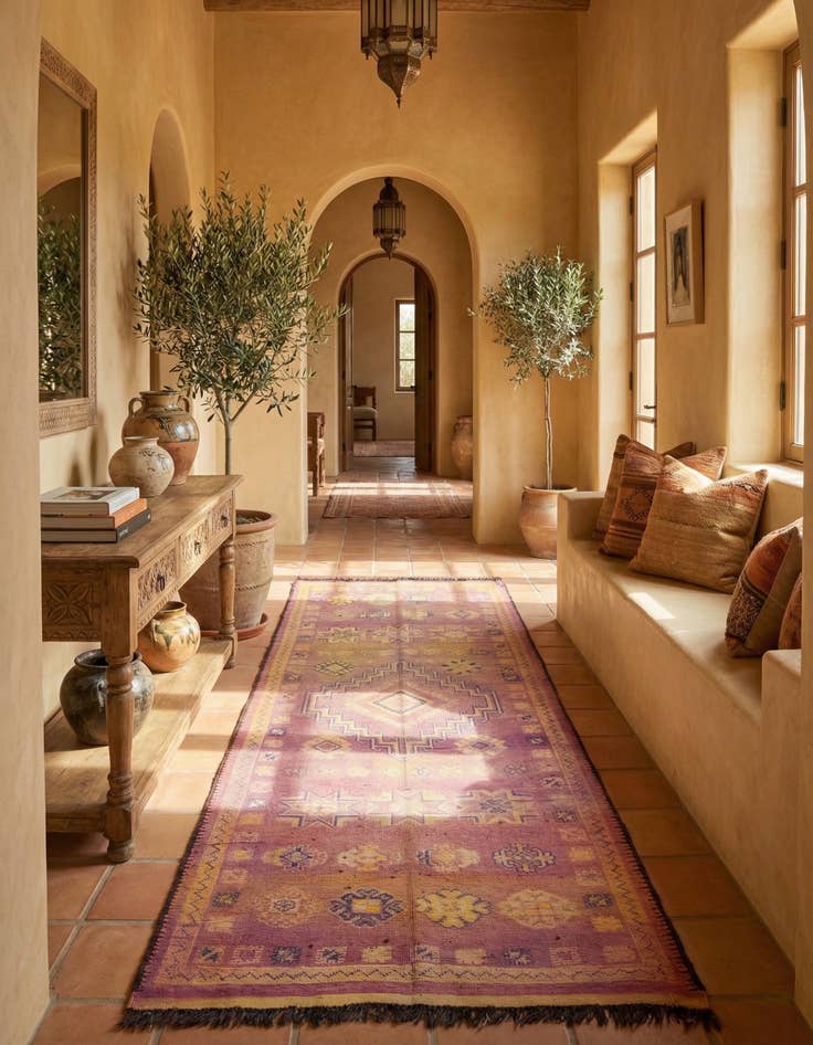 Detail image of  6' 2 x 16' 8  Hand Knotted Moroccan Wool Runner Rug