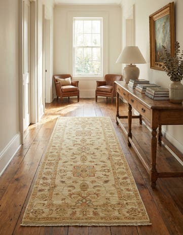 2' 6 x 6' 6 Hand Knotted Peshawar Ziegler Runner Rug