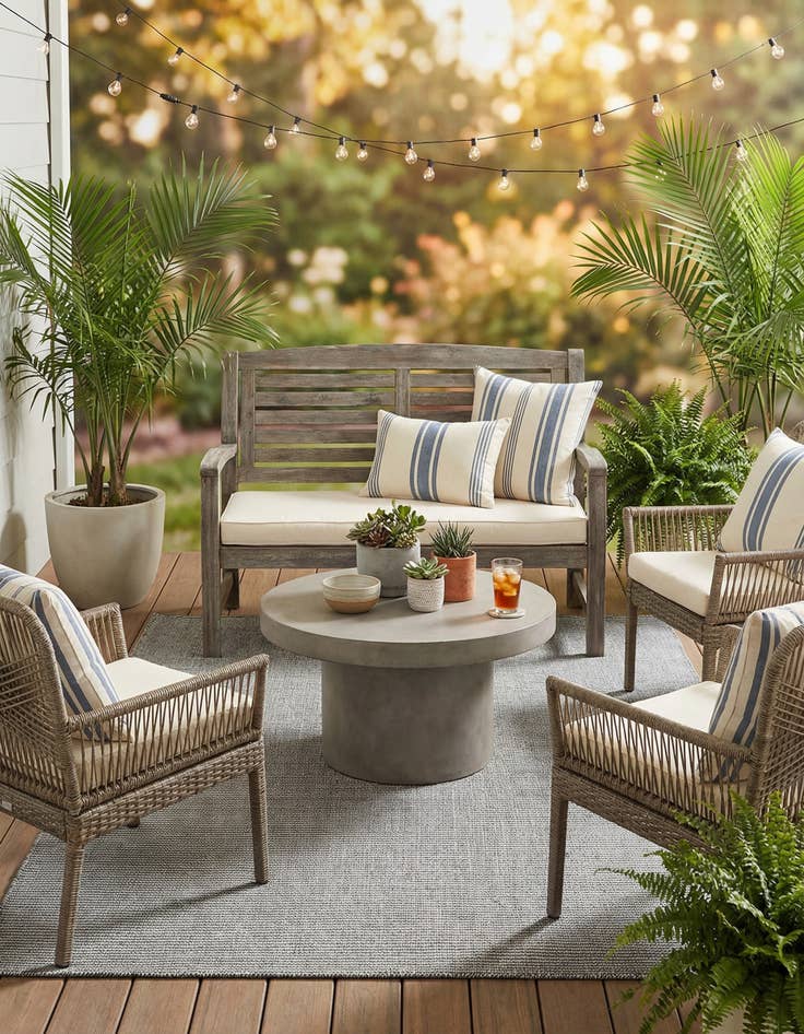 Detail image of 5' 1 x 8'  Washable Jill Zarin Palm Springs Indoor / Outdoor Rug