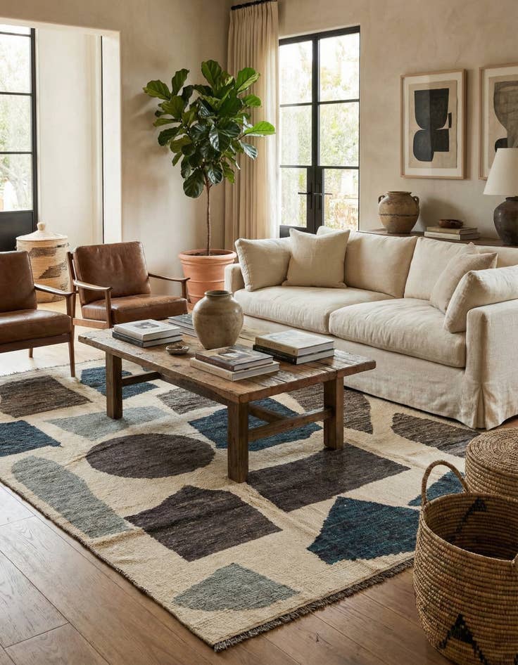 Detail image of 10' 5 x 14' 8  Hand Knotted Moroccan Wool Rug