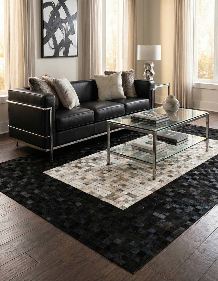 Detail image of  5' x 7' 11 Cowhide - Patchwork Rug