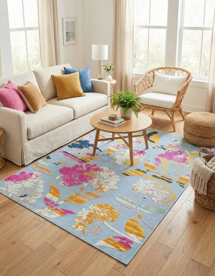 Detail image of 5' 3 x 7' 7  Washable  Indoor / Outdoor Rug