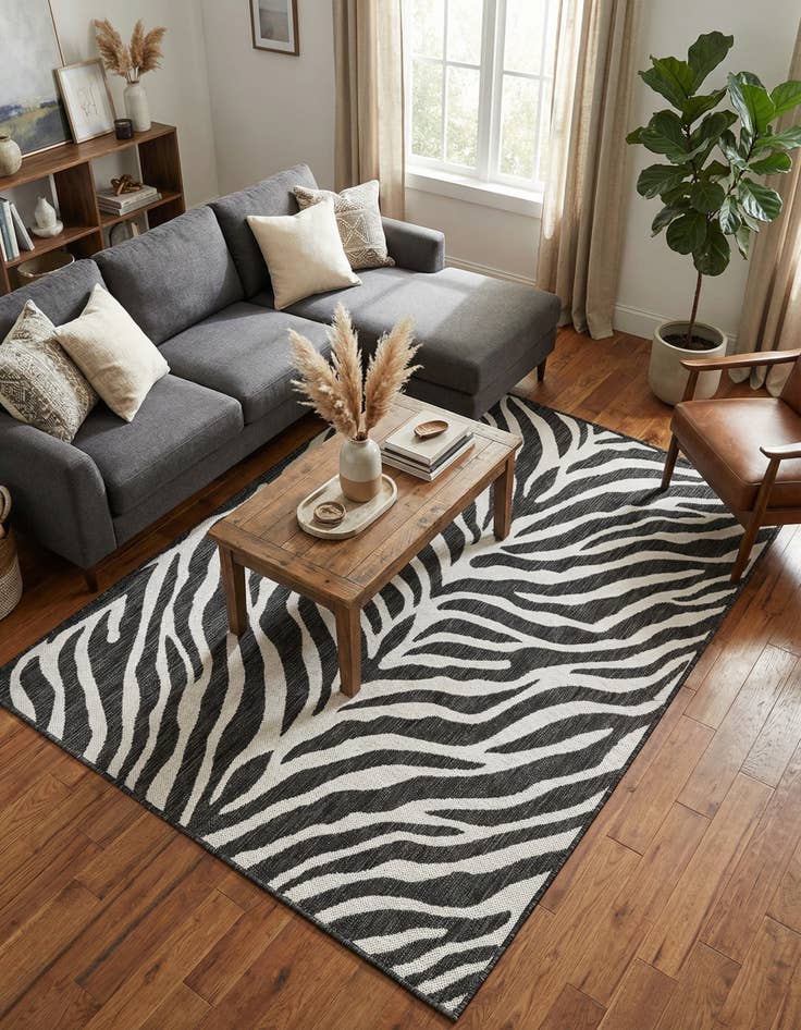 Detail image of 4' x 6'  Washable Safari Indoor / Outdoor Rug