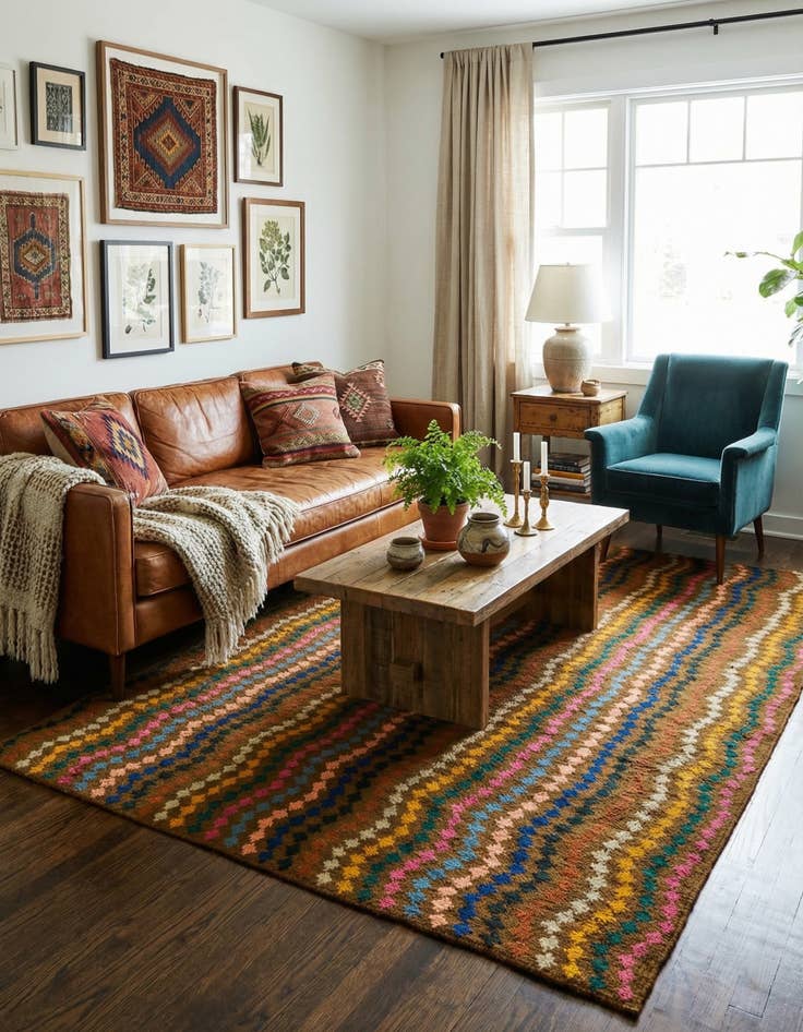 Detail image of  6' 6 x 9' 10  Hand Knotted Balouch Wool Rug