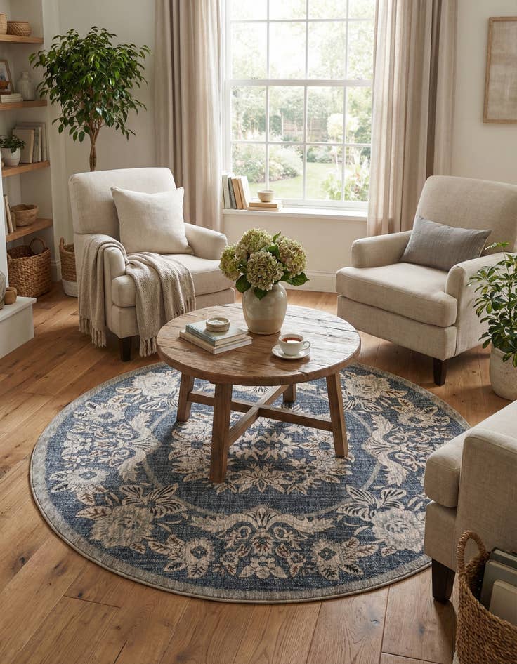 Detail image of 7' x 7' Eco Traditional Round Rug