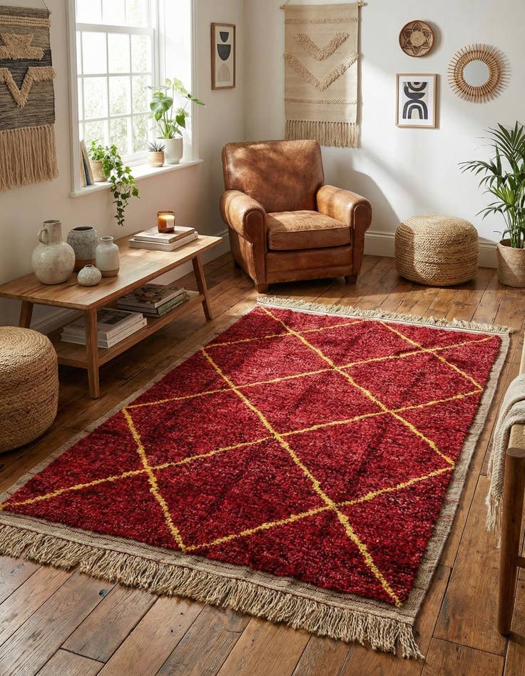 Detail image of 4' x 6' 4  Hand Knotted Moroccan Wool Rug