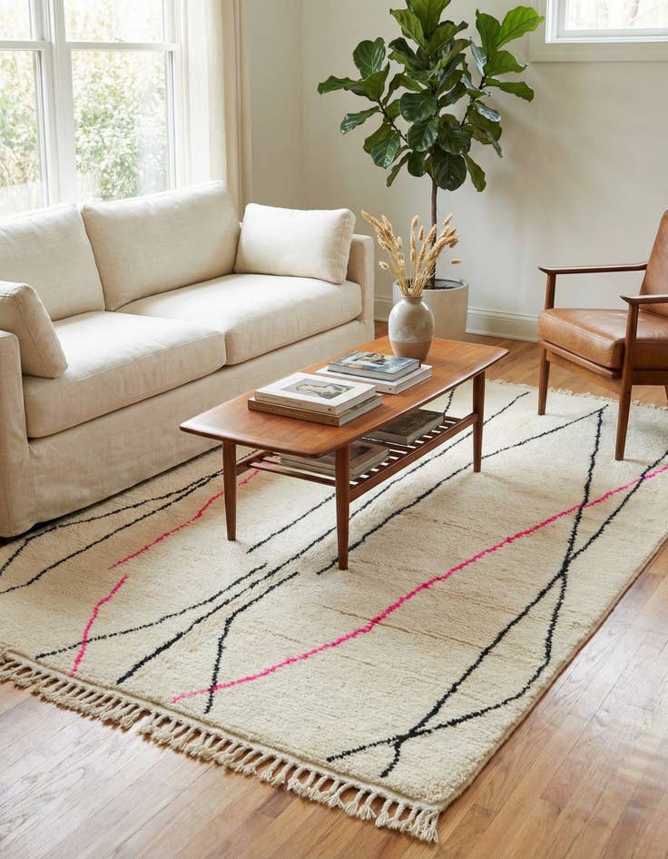 Detail image of 5' x 8'  Hand Knotted Moroccan Wool Rug