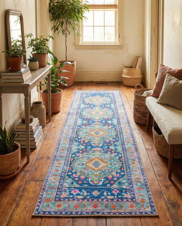 Detail image of 2' 6 x 10' Washable Timeless Runner Rug