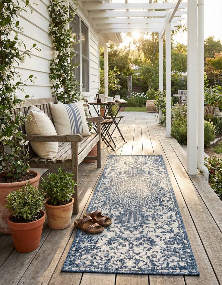 Detail image of 2' x 6' Easy-Clean Jill Zarin Dubai Indoor / Outdoor Runner Rug