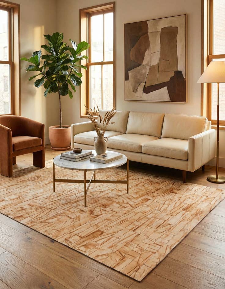 Detail image of  5' x 8' Cowhide - Patchwork Rug