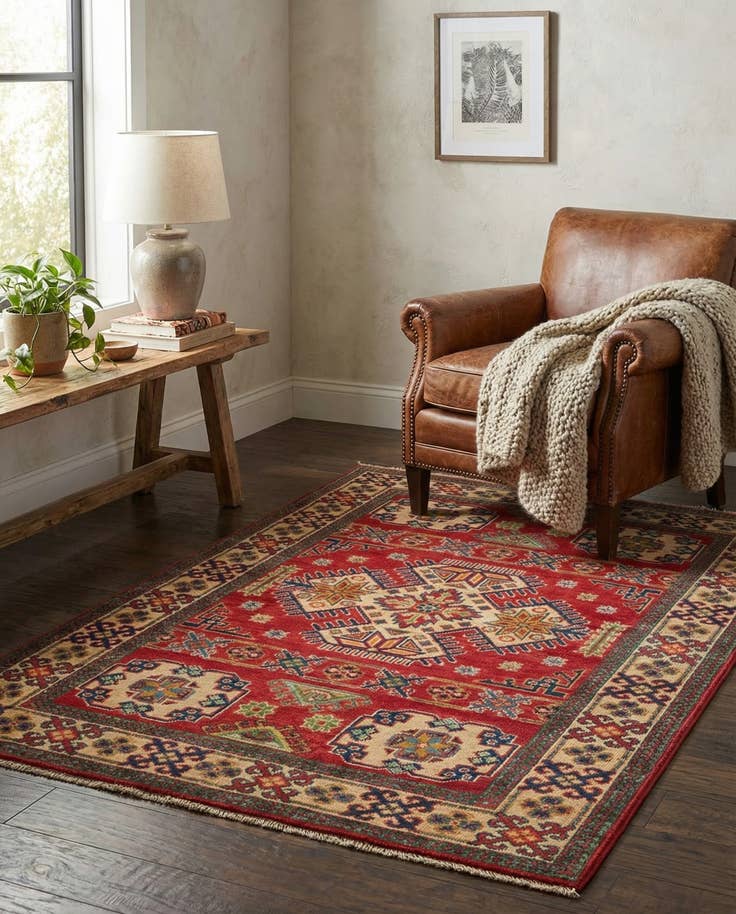 Detail image of 3' 3 x 5' Hand Knotted Kazak Rug