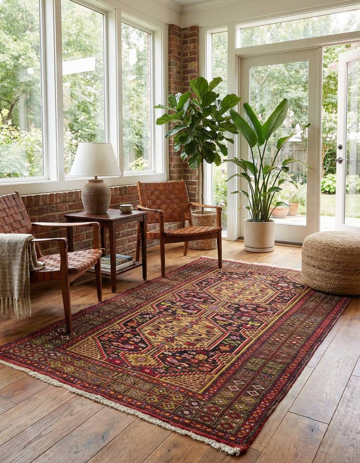 Detail image of 4' 3 x 7' 3  Hand Knotted Balouch Oriental Wool Rug