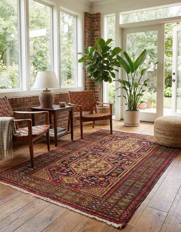 4' 3 x 7' 3 Hand Knotted Balouch Oriental Wool Rug