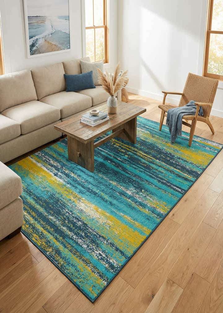 5' 3 x 8' Easy-Clean Coastal Indoor / Outdoor Rug