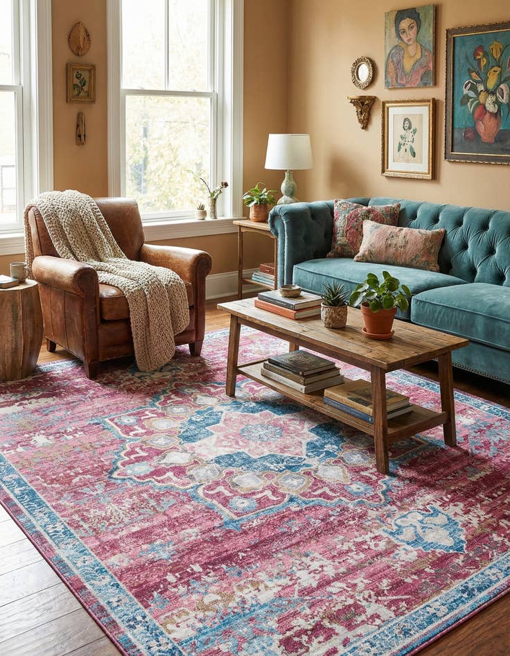 Detail image of 7' 10 x 7' 10  Washable Renaissance Square Rug