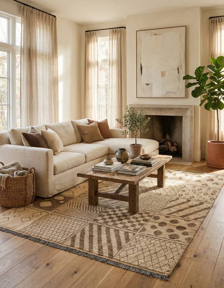 Detail image of 8' 5 x 10' 6  Hand Knotted Moroccan Wool Rug