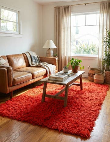 4' 2 x 6' 5 Hand Knotted Moroccan Wool Rug