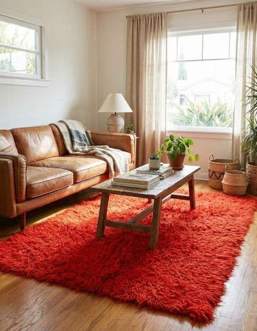 4' 2 x 6' 5 Hand Knotted Moroccan Wool Rug