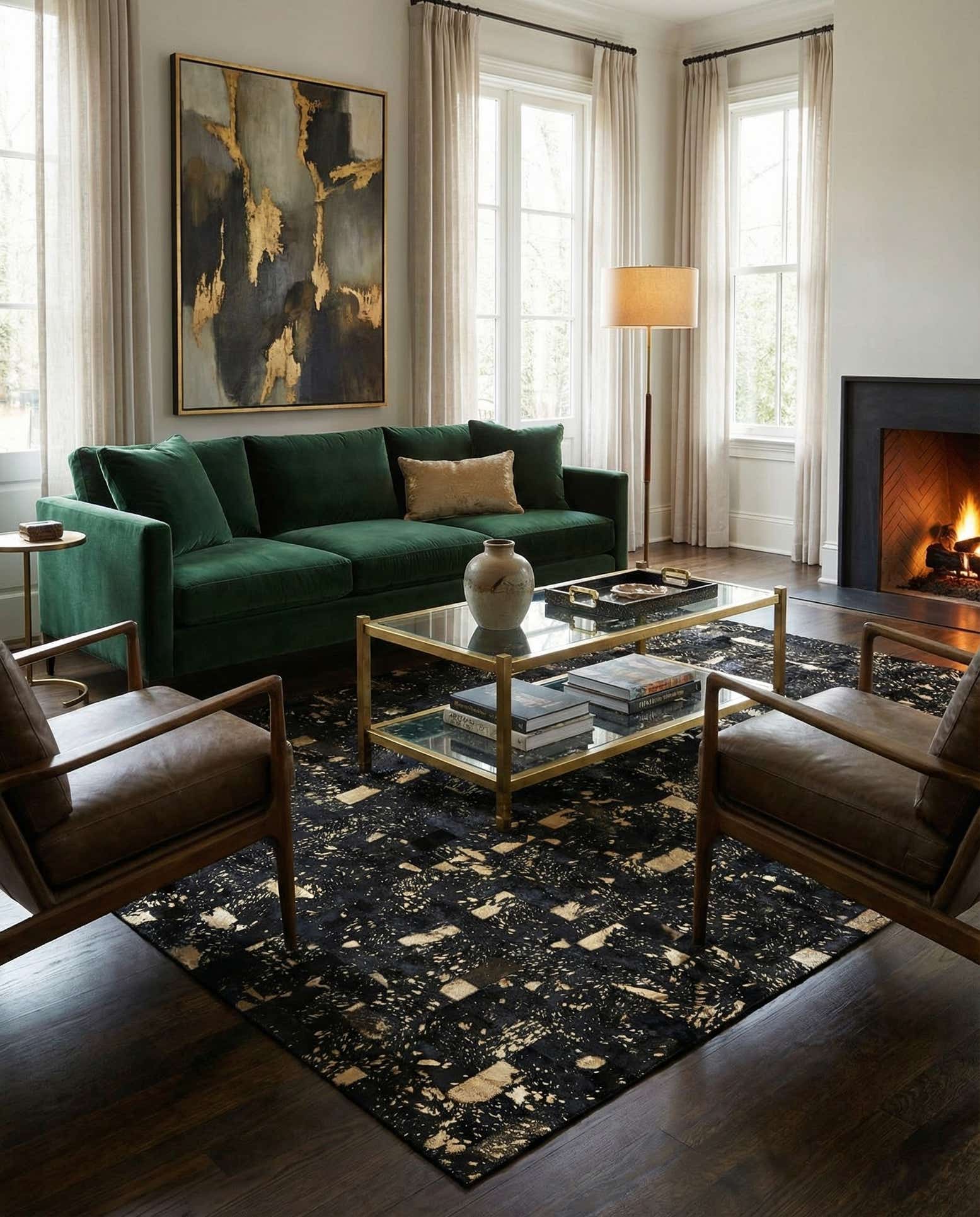 5' x 7' 11 Cowhide Stocks Rug