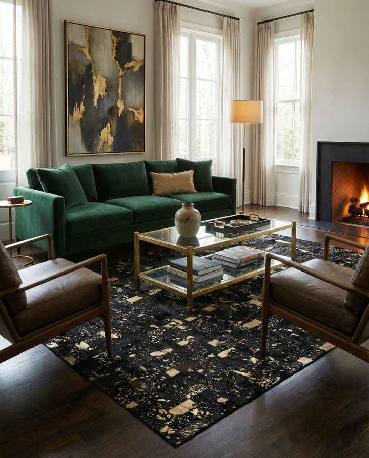 5' x 7' 11 Cowhide Stocks Rug