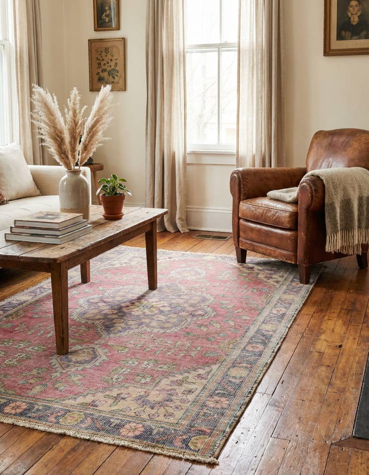 Detail image of 3' 2 x 5' 1  Hand Knotted Ultra Vintage Persian Wool Rug