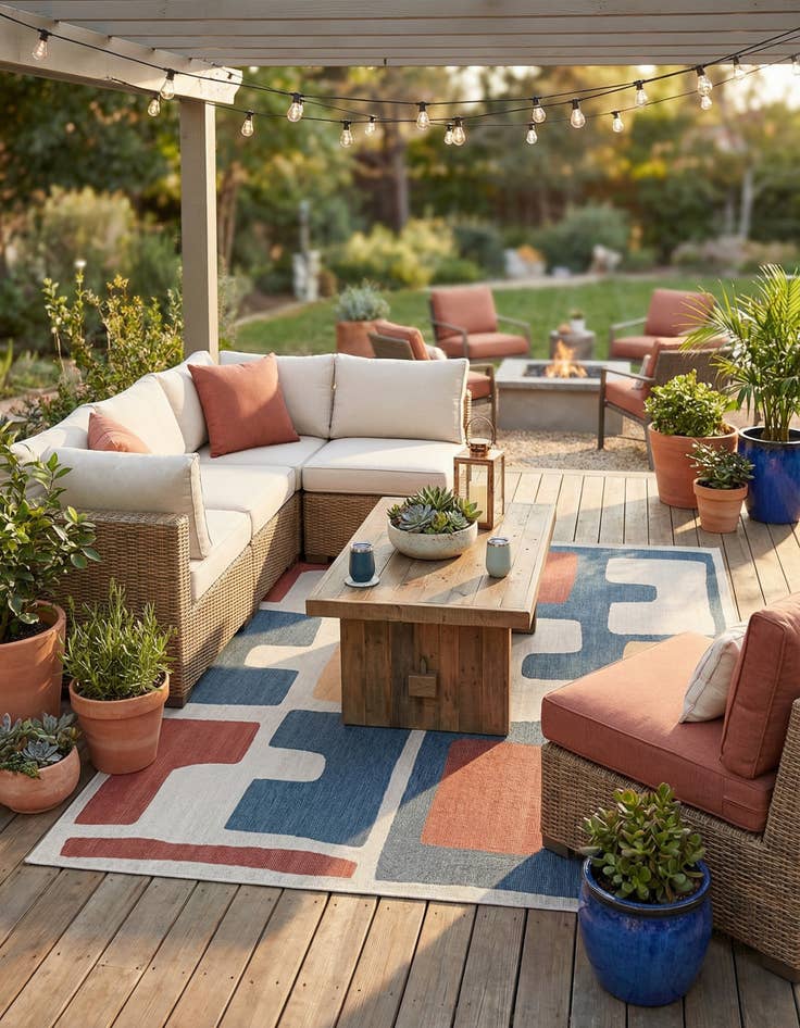 Detail image of 9' x 12'  Washable Baja Indoor / Outdoor Rug