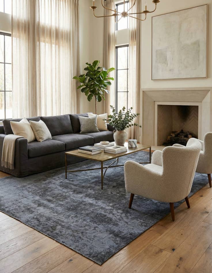 Detail image of 8' 9 x 12'  Hand Knotted Ultra Vintage Persian Wool Rug