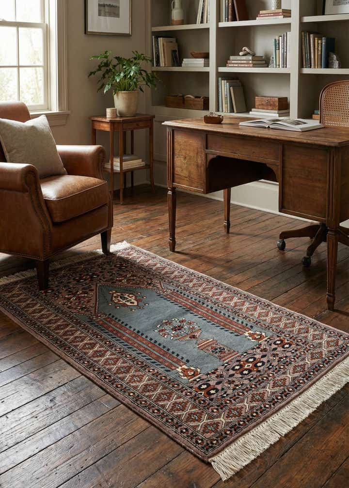 2' 6 x 4' 3 Hand Knotted Bokhara Oriental Wool Rug