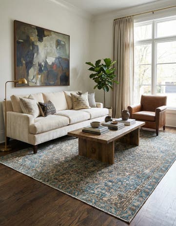 6' 7 x 8' Hand Knotted Ultra Vintage Persian Wool Rug
