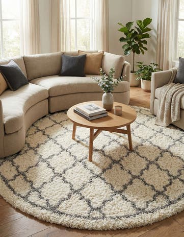 Pearl Infinity Shag Round Rug
