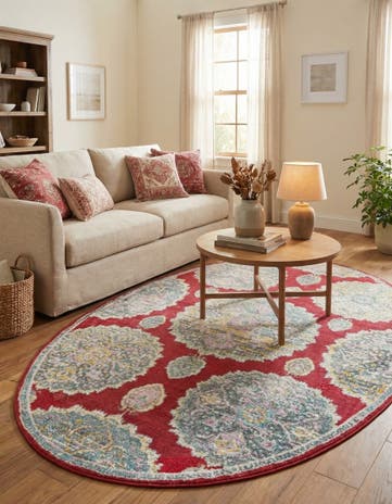 Red Paragon Oval Rug