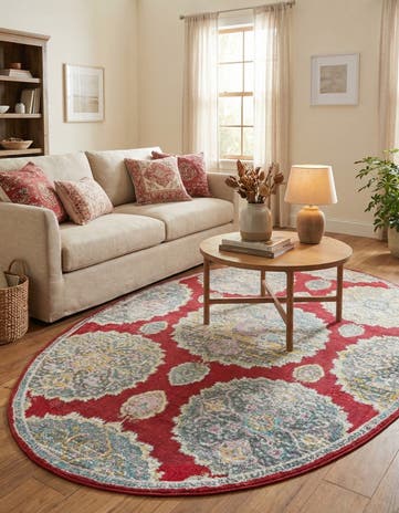 Red Paragon Oval Rug
