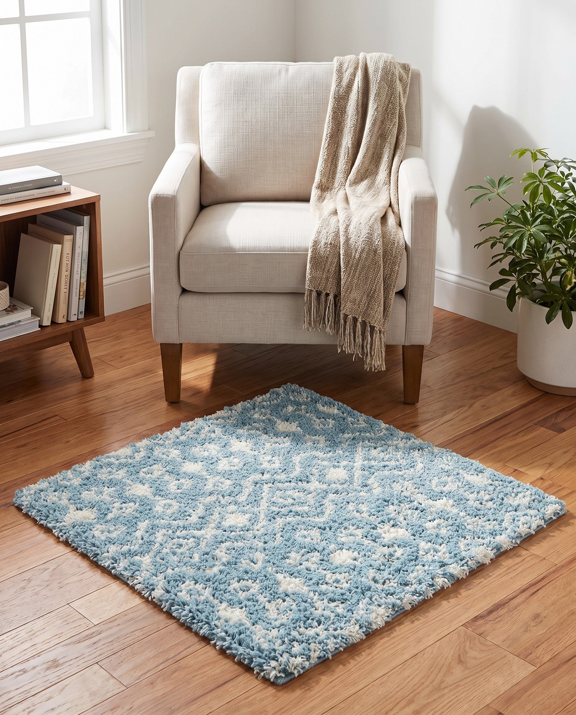 3' x 3' Moroccan Trellis Shag Square Rug