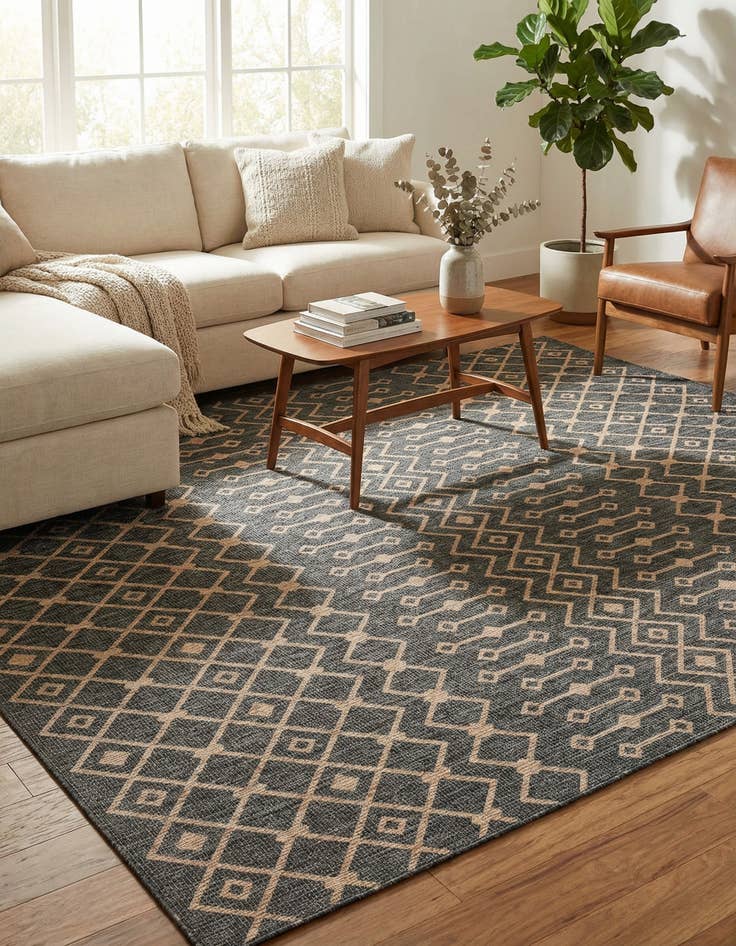 Detail image of 9' x 12'  Washable Trellis Indoor / Outdoor Rug