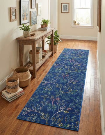 Blue Blossom Runner Rug