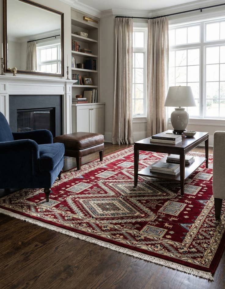 Detail image of  4' 3 x 6' 2  Hand Knotted Bokhara Oriental Rug