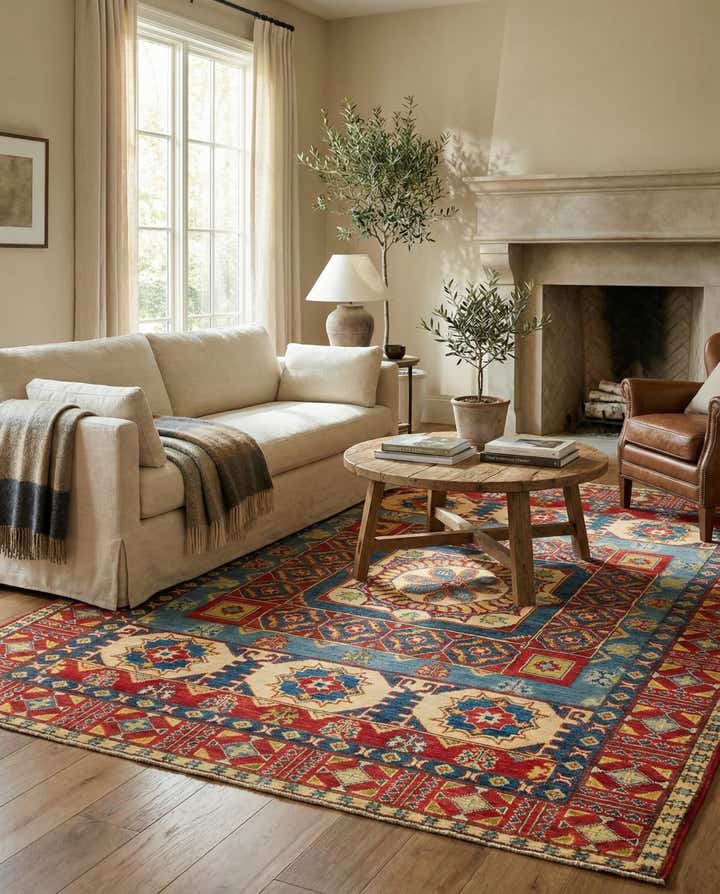 5' 3 x 6' 10 Hand Knotted Kazak Rug