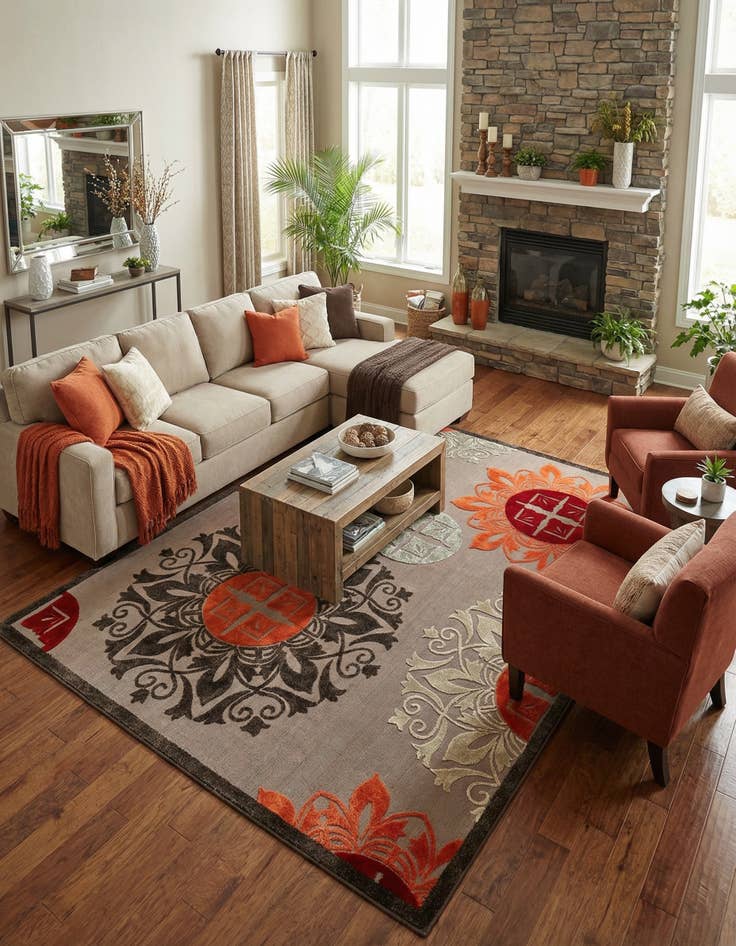 Detail image of 10' x 13'  Washable Modern Indoor / Outdoor Rug