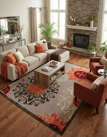 10' x 13' Easy-Clean Modern Indoor / Outdoor Rug