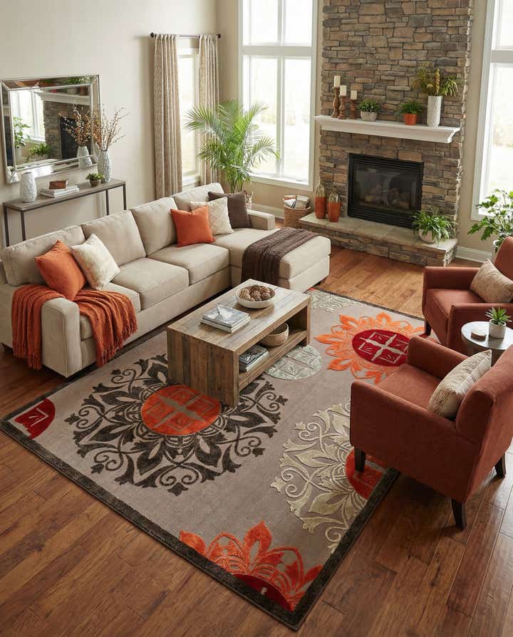 10' x 13' Easy-Clean Modern Indoor / Outdoor Rug