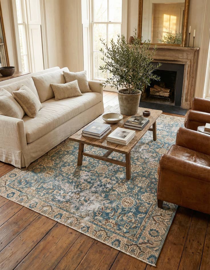 Detail image of 6' 5 x 9' 3  Hand Knotted Ultra Vintage Persian Wool Rug