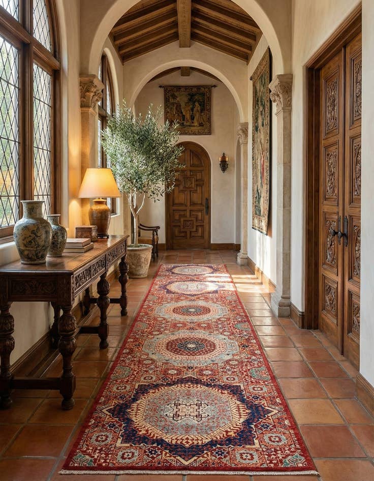 Detail image of 2' 11 x 24' 5  Hand Knotted Mamluk Rug