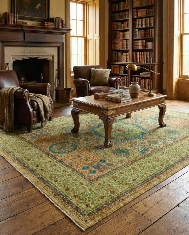 Detail image of 5' 10 x 8' 2 Hand Knotted Mamluk Ziegler Oriental Rug