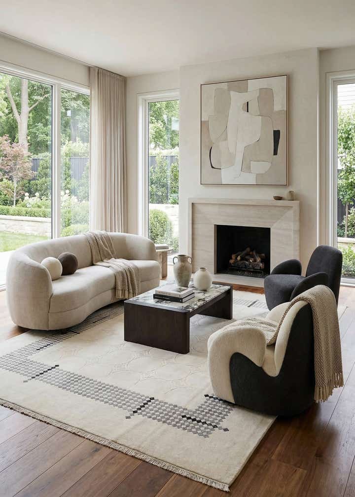 7' 9 x 9' 10 Hand Knotted Darya Wool Rug