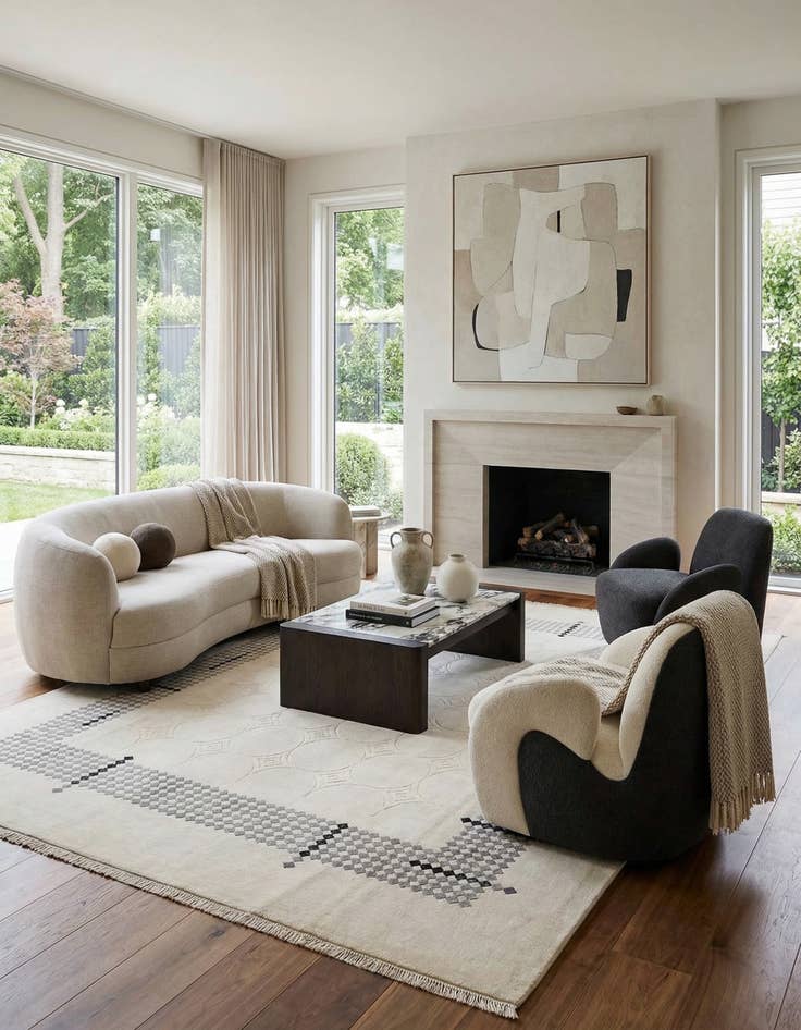 Detail image of 7' 9 x 9' 10 Hand Knotted Darya Wool Rug