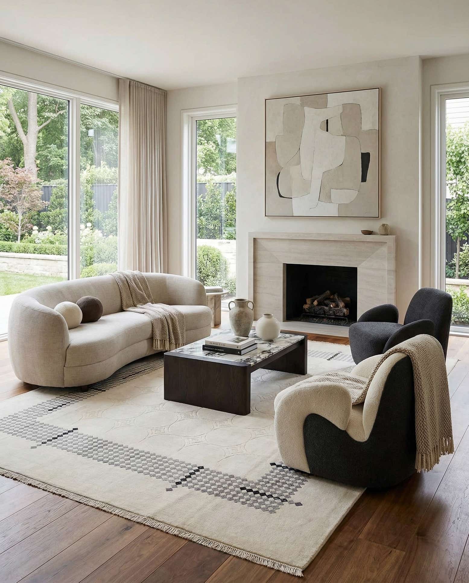 7' 9 x 9' 10 Hand Knotted Darya Wool Rug