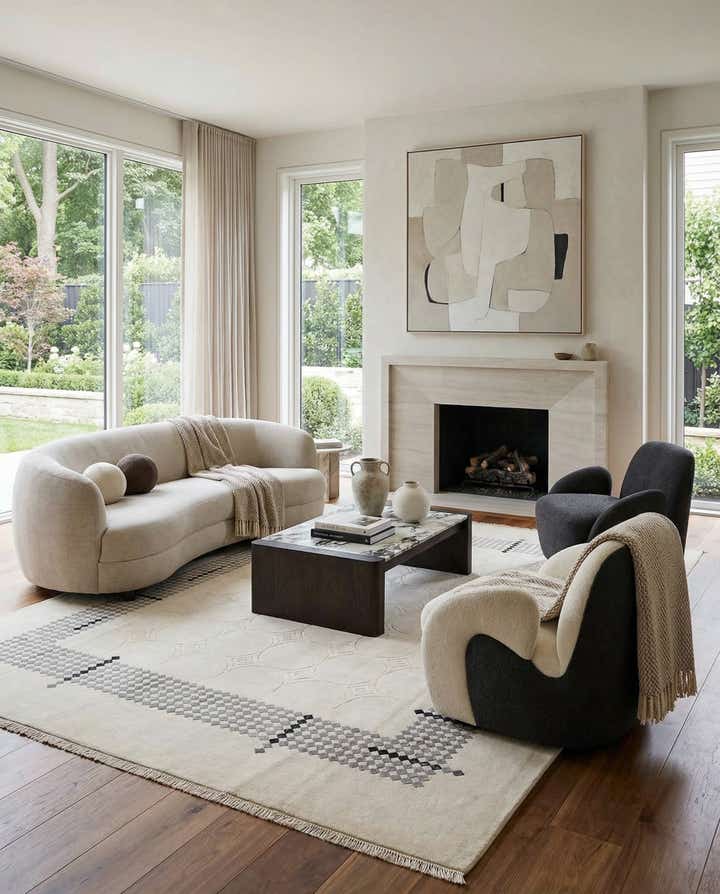 7' 9 x 9' 10 Hand Knotted Darya Wool Rug
