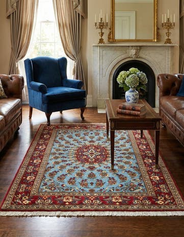 3' 5 x 5' Hand Knotted Qom Persian Rug